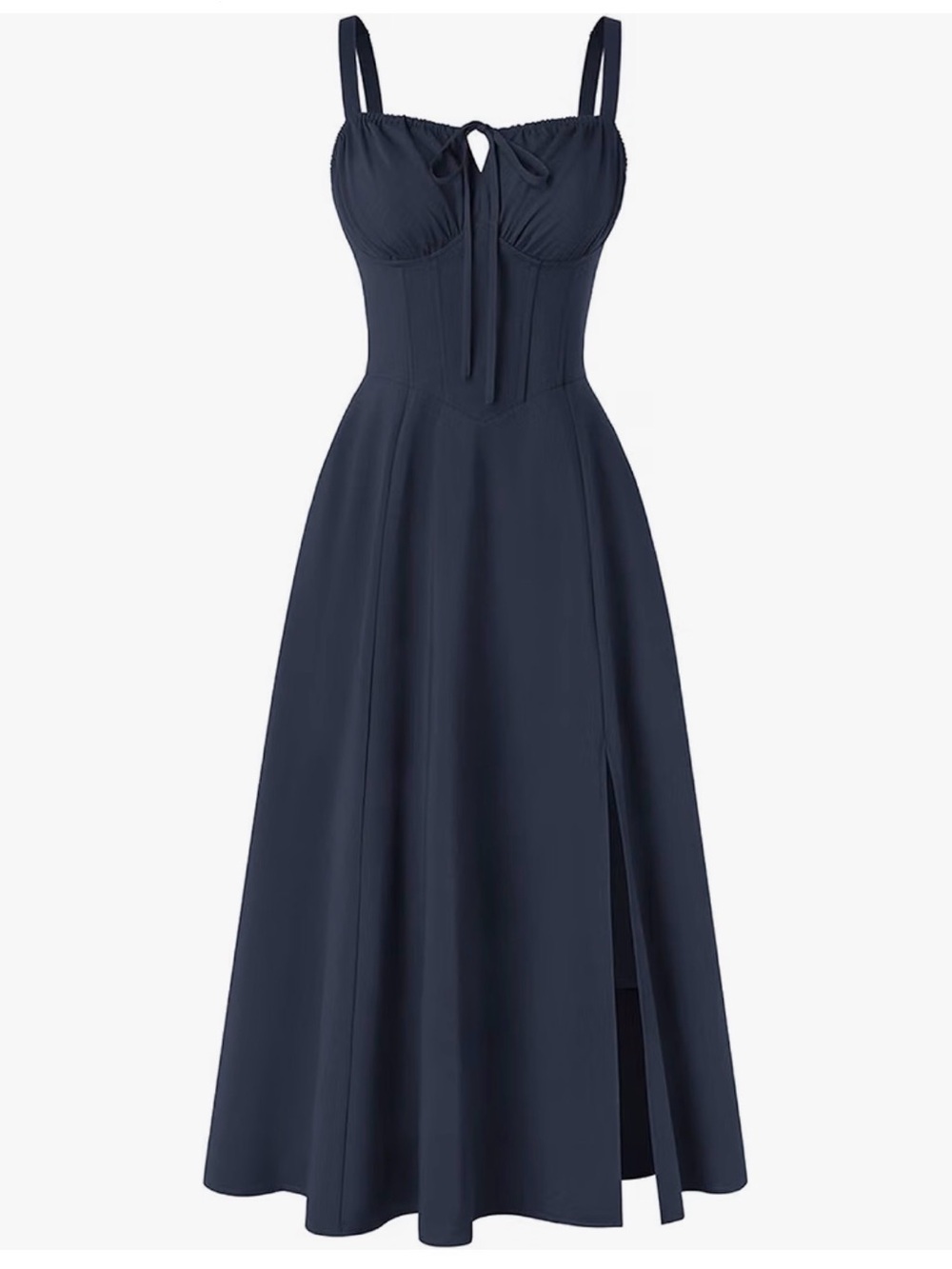 Scarlet Darkness Sleeveless Navy Tie-Front Maxi Dress XL